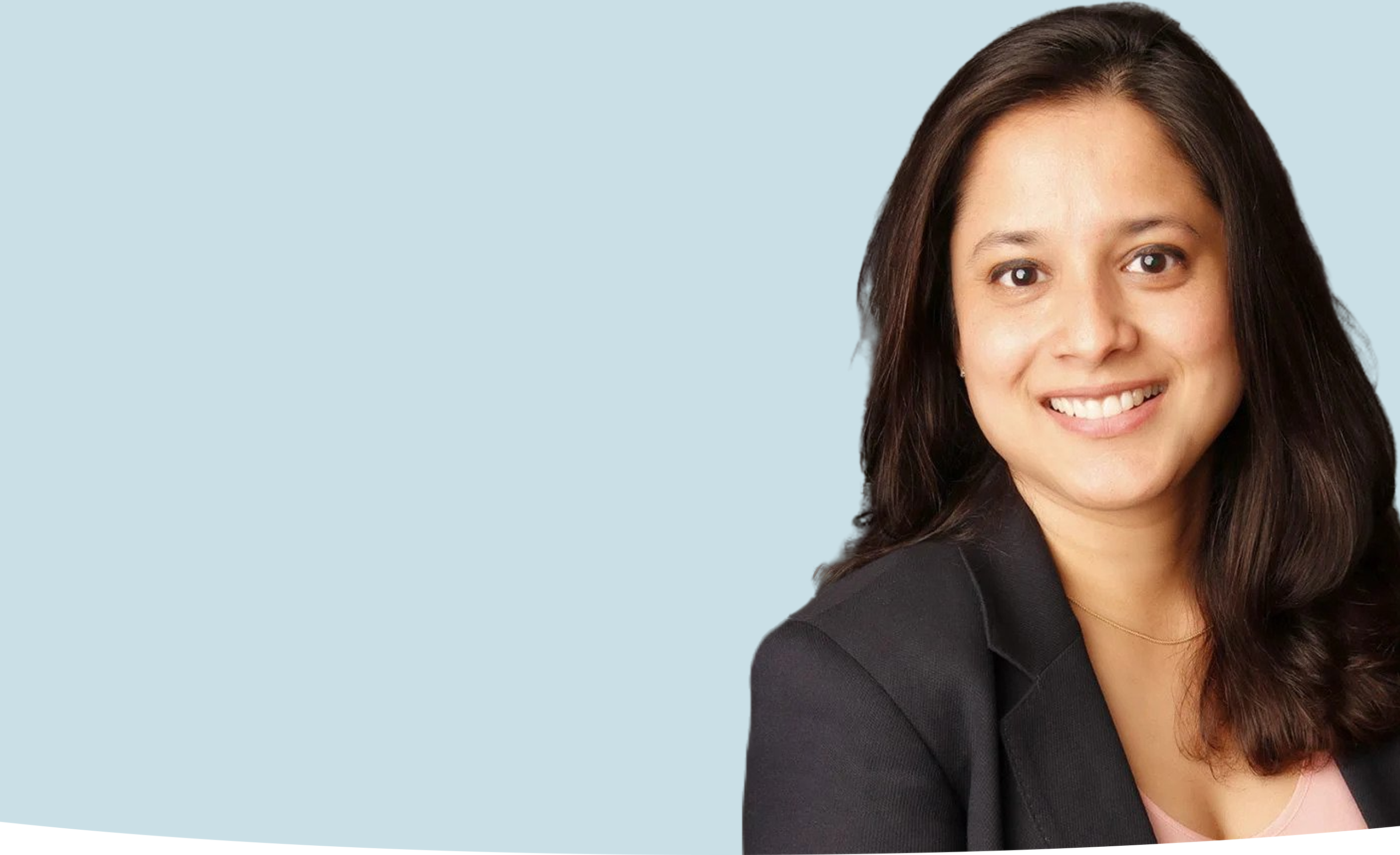 Dr Irfana Koita with blue background